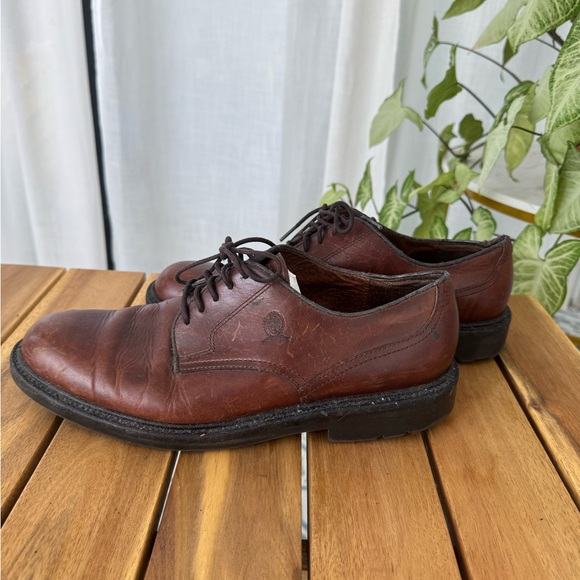 Tommy Hilfiger Brown Leather Oxford Derby Dress Shoes Men’s 10.5 M Lace Up - Picture 4 of 9